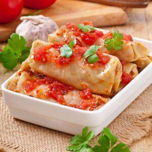 Stuffed Cabbage Rolls in Tomato Sauce Galina's Euro Food