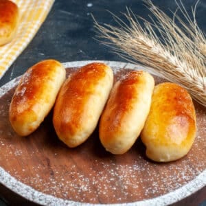 piroshki on a wooden board